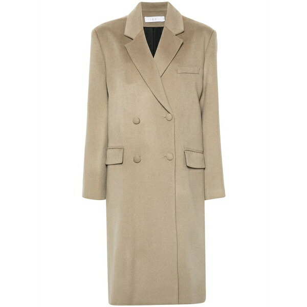 イロ レディース 厚地の外套 アウター Buttoned double breasted coat  Neutrals