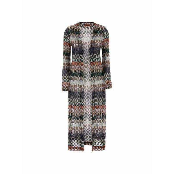ミッソーニ レディース ジレー アウター Zigzag-knit embroidered cardigan Green