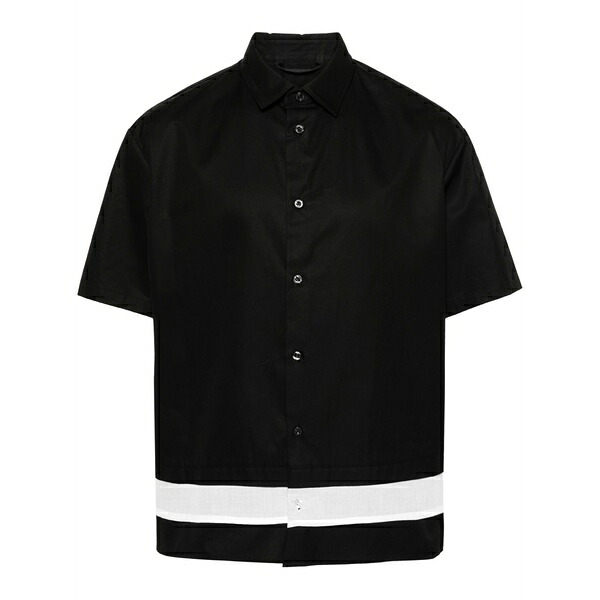 ニールバレット メンズ プルオーバー トップス Layered cotton shirt Black