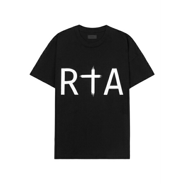 アールティーエー メンズ プルオーバー トップス Liam cross-logo cotton t-shirt Black