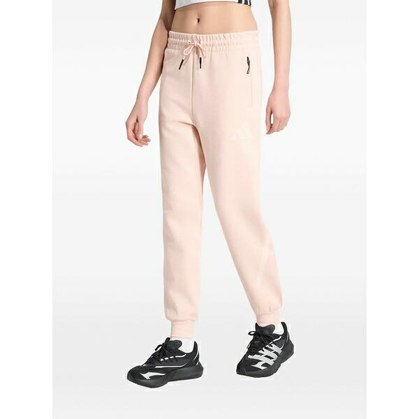 アディダス レディース 心地よいズボン下 ボトムス Logo-print drawstring-waistband track pants Pink