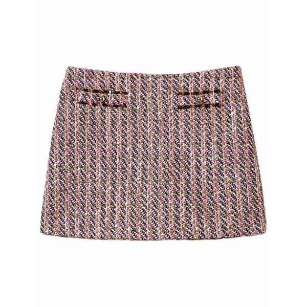 ツイン書き割り レディース スコート ボトムス Boucl￡ lurex mini skirt Pink