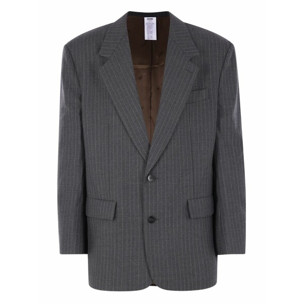 マリアーノ メンズ 上衣＆上衣 アウター Pinstriped button-up blazer Grey