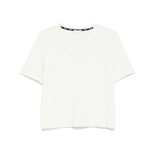 リュージョー レディース ティーシャツ トップス Crystal-logo t-shirt White