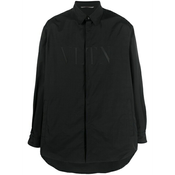 ヴァレンティノ ガラヴァーニ メンズ プルオーバー トップス Vltn-patch concealed placket shirt Black