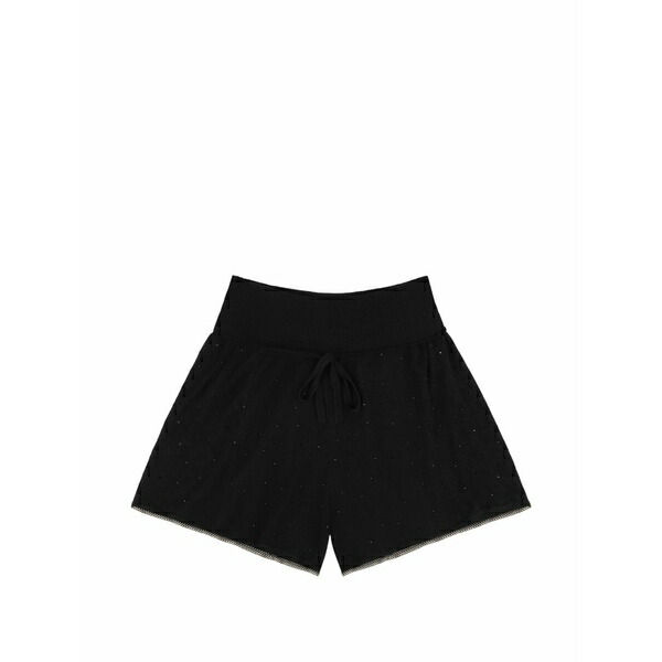 分野 レディース 心地好いズボン下 ボトムス Crystal embellishment shorts Black