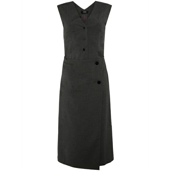 ゴエンジェイ レディース ワンピース トップス Layered cropped front vest panel dress Grey｜asty