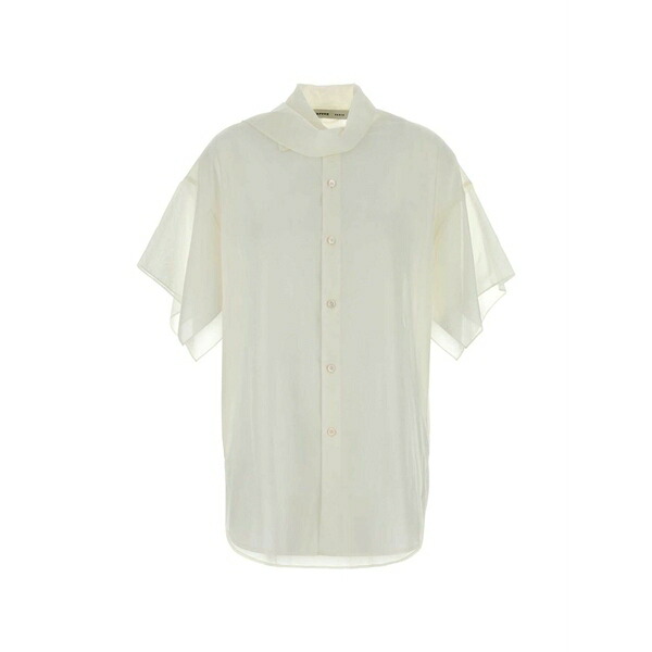 カルヴェン レディース プルオーバー トップス Draped shirt White