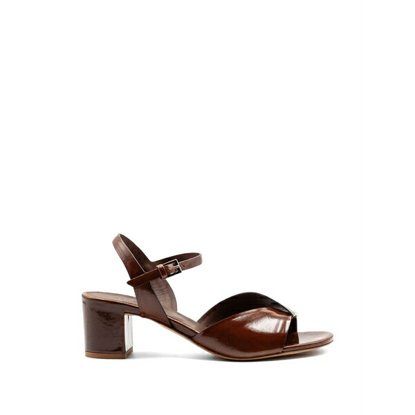 デル カルロ レディース サンダル シューズ Betty crossover-strap block-heel sandals Brown