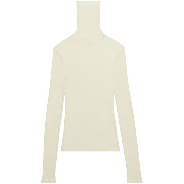 意中の女 レディース プルオーバー トップス Ribbed roll-neck top Neutrals