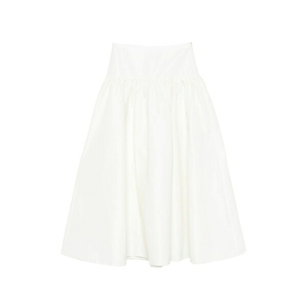 マージュ レディース スコート ボトムス Side-zip a-line MIDI skirt White