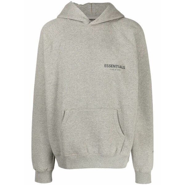 エフオージーエッセンシャルズ メンズ パーカー・スウェットシャツ アウター Chest logo-print detail hoodie Grey