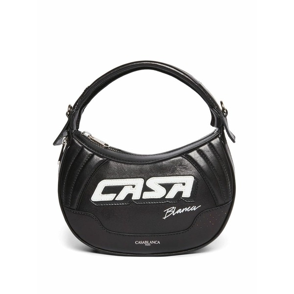 カサブランカ レディース ショルダーバッグ 御徒面子 Biker logo-print shoulder bag Black