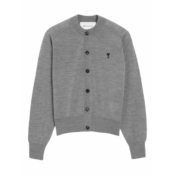 意中の女 レディース ジレー アウター Ami de coeur crew-neck cardigan Grey