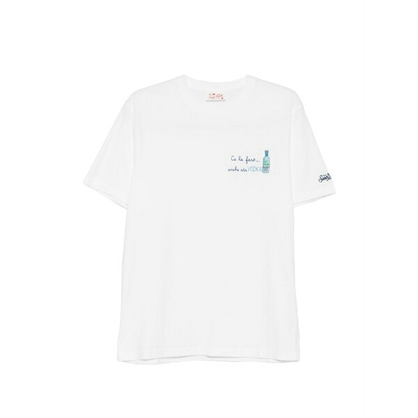 エムシーツーセイントバース メンズ プルオーバー トップス Portofino logo-embroidered t-shirt White