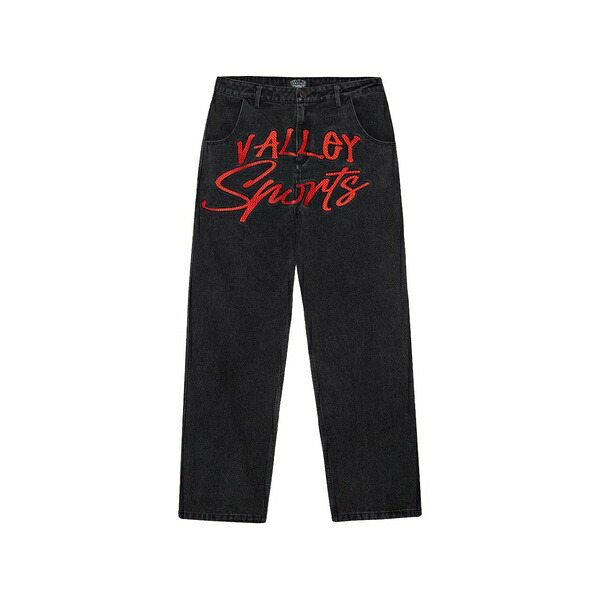 頭を覆う物 メンズ 心地好いズボン下 ボトムス Symbol embroidered  jeans Black