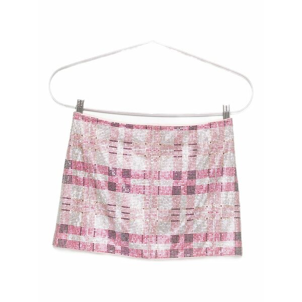 セルフ・ポートレイト レディース スコート ボトムス Crystal-embellished plaid mini skirt Pink
