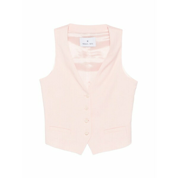 マニュエル リッツ レディース カットソー トップス V-neck button-up waistcoat Pink