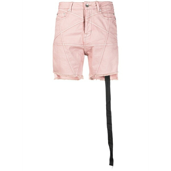 リックオウエンス レディース ジーンズズボン下 ボトムス Raw-cut denim shorts Pink