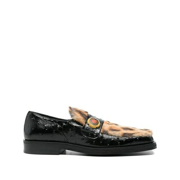 マーティン・サクラ色 メンズ スリッポン・ローファー シューズ Square-toe loafers Black