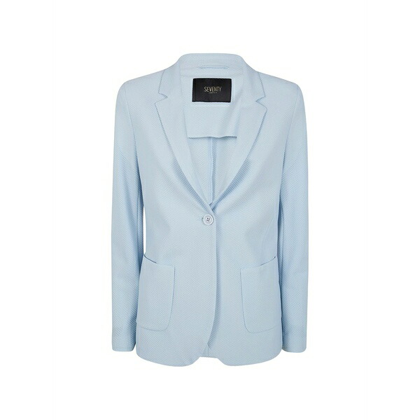 セブンティ レディース 上衣＆上衣 アウター Single-button textured blazer Blue