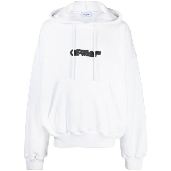 象牙色 メンズ パーカー・スウェットシャツ アウター Logo-print drawstring hoodie White