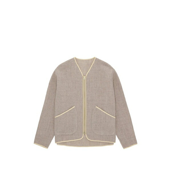 フォルテラ メンズ 上衣＆上衣 アウター Sherpa contrast-trim zip-up jacket Neutrals