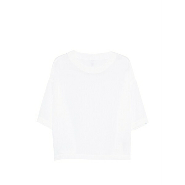 デハ レディース プルオーバー トップス Dropped-shoulders t-shirt White
