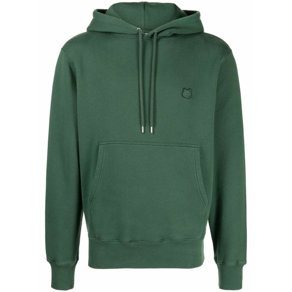 住み家 稲荷 メンズ パーカー・スウェットシャツ アウター Logo-patch cotton hoodie Green