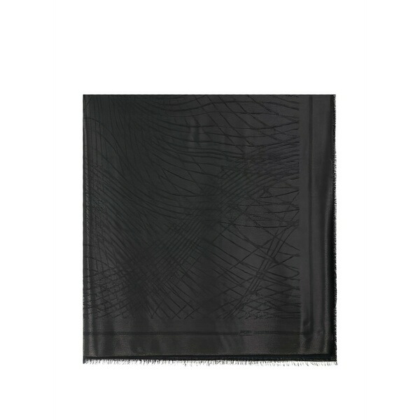 エリザベスフランキ レディース 消音装置・袈裟・えり巻き 添え物 Abstract-print frayed scarf Black