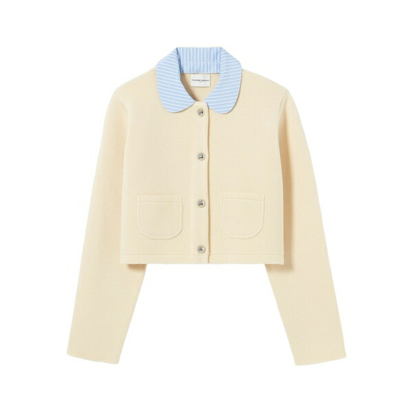 クローディピエルロ レディース ジレー アウター Contrast-collar button-up cardigan Neutrals