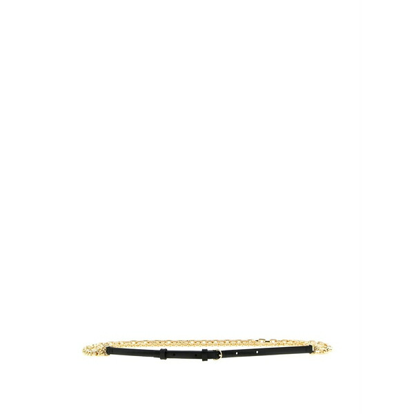 ピンコ レディース 三尺帯 付属物 Chain leather belt Black