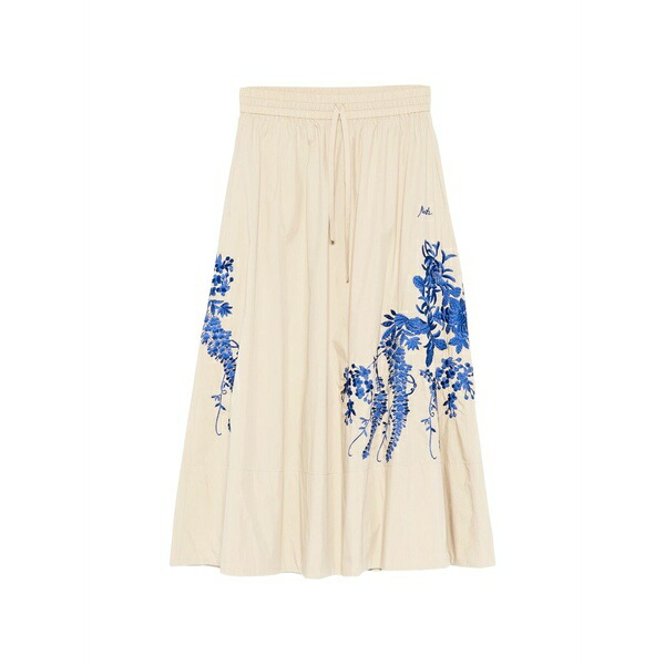 パロッシュ レディース スコート ボトムス Floral-embroidered maxi skirt Neutrals