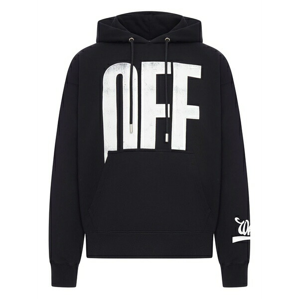 象牙色 メンズ パーカー・スウェットシャツ アウター Print hoodie Black