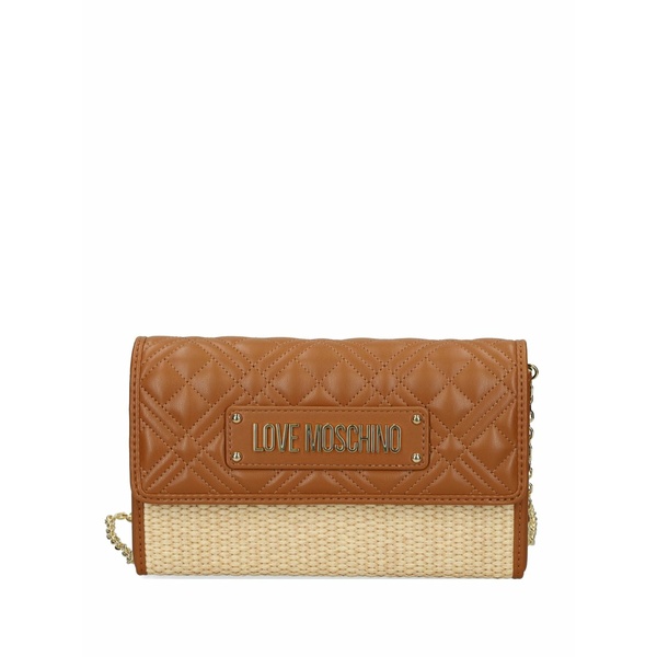 優しいこと モスキーノ レディース ショルダーバッグ 御徒面子 Quilted woven cross body bag Brown