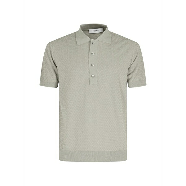 パウロペコラ メンズ ポロシャツ トップス Micro-jacquard polo shirt Grey｜asty