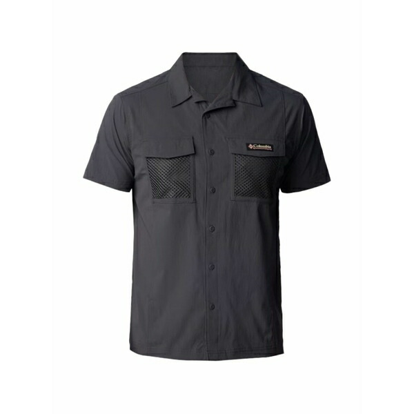 コロンビア メンズ プルオーバー トップス Mesh-pocket short-sleeve shirt Grey