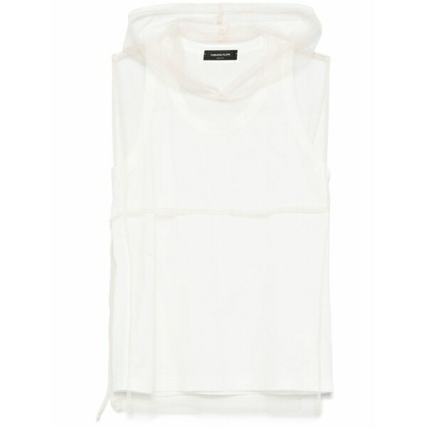 ファビアナ フィリッピ レディース カットソー トップス Sheer-layer tank top White