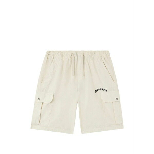 パーム・エンジェルス メンズ 心地好いズボン下 ボトムス Logo-print cargo shorts White
