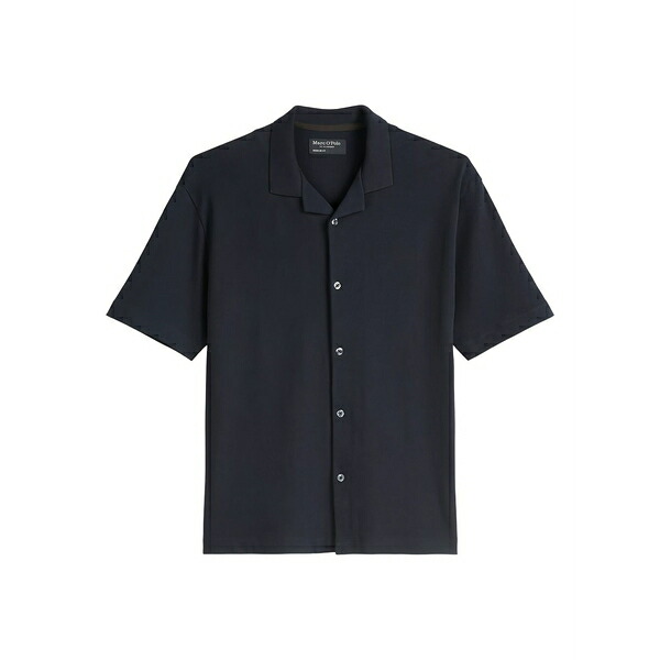 マルコポーロ メンズ シャツ トップス Short-sleeve button-up shirt Blue｜asty