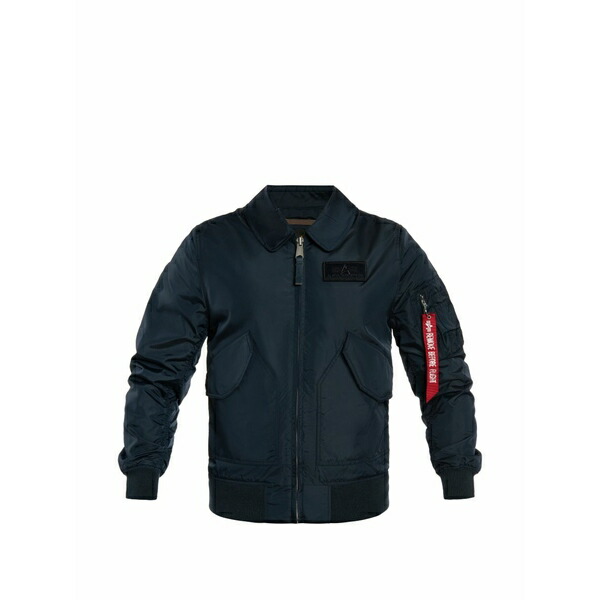 アルファインダストリーズ メンズ 上衣＆上衣 アウター Logo-patch zip-up jacket Blue
