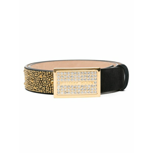 フィリップ飾り気の無い レディース 三尺帯 添え物 Crystal-embellished belt Black