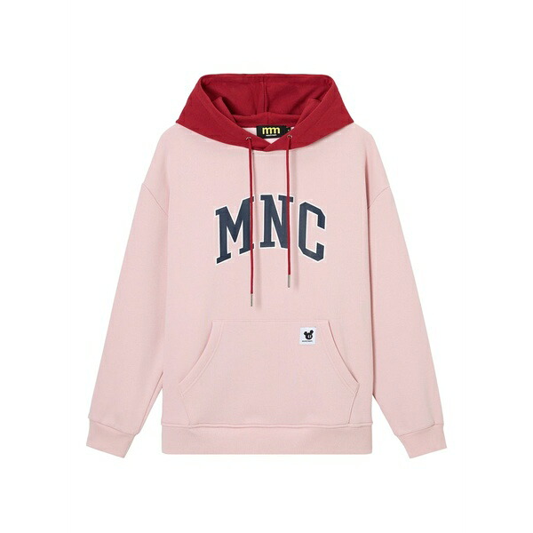 ミニ皮膚軟化剤 レディース パーカー・スウェットシャツ アウター Printed drawstring hoodie Pink