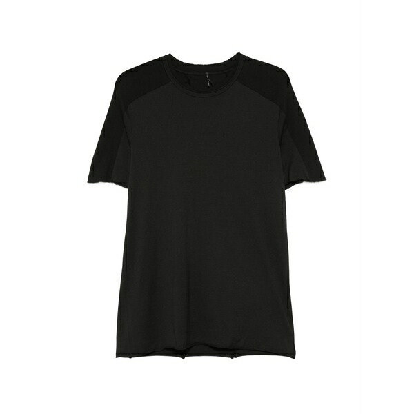 マスナダ メンズ プルオーバー トップス Frayed panelled t-shirt Black