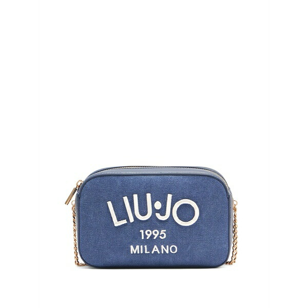 リュージョー レディース ショルダーバッグ 御徒面子 Logo-embroidered crossbody bag Blue