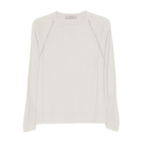 ディー・エクステリア レディース 編み物\u0026プルオーバー アウター Raglan-sleeve ribbed sweater Neutrals