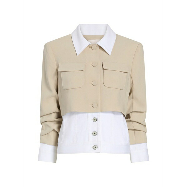 サンクアセプト レディース 上衣＆上衣 アウター Lorraine collared pocket jacket Neutrals