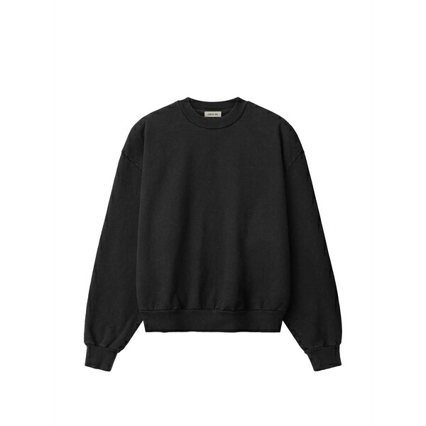 フィアオブゴッド メンズ パーカー・スウェットシャツ アウター Logo-plaque crew-neck sweatshirt Black