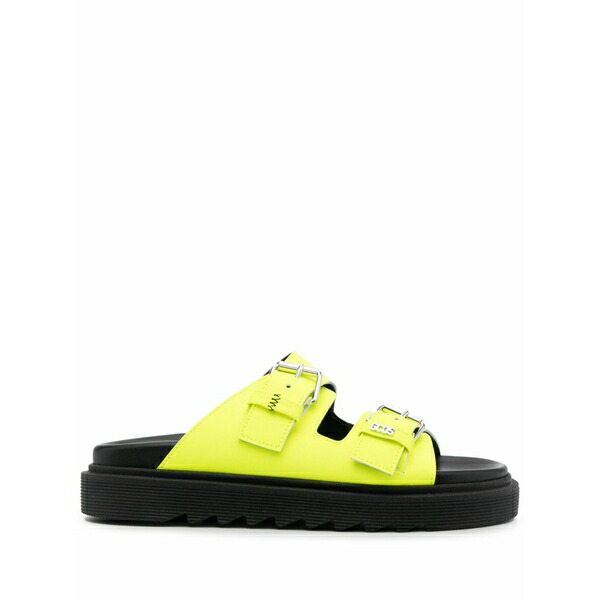 ジーシーディーエス レディース サンダル シューズ Buckle-strap leather slides Yellow