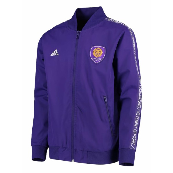 アディダス メンズ パーカー・スウェットシャツ アウター  orlando city anthem patch sweater Purple